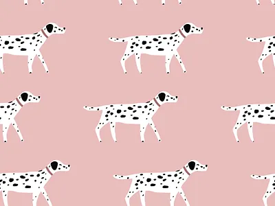 Pink Dalmatian Seamless repeat pattern cute cute animal dalmation dog dots illustration illustrator repeat repeat pattern seamless