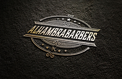 alhambarbers badge branding illustration illustrator lettering logo design minimal retro badge typography vintage