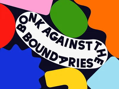 Overtime: Bonk Against The Boundaries abstract colorful expressive type friendly fun podcast art shapes