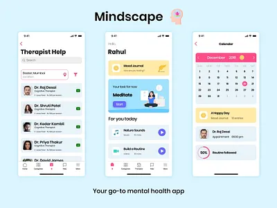 Mindscape | Mental Health application adobexd mental health mental health app mindscape ui design ui ux