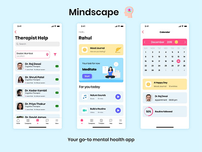 Mindscape | Mental Health application adobexd mental health mental health app mindscape ui design ui ux