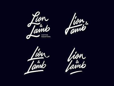 Lion & Lamb branding calligraphy coffee custom flow identity lettering lionlamb logo premium retro roaster script solid type urban