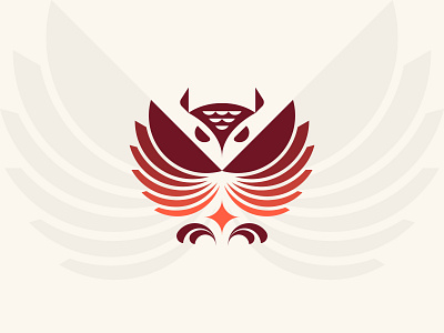 Owl for "O" animal bird branding geometric geometry illustration mark modern owl star symbol wings
