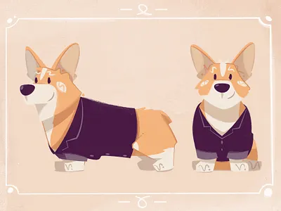 Corgi mascot art card cartoon character character design corgi funny illustration mascot vector