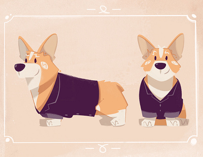 Corgi mascot art card cartoon character character design corgi funny illustration mascot vector