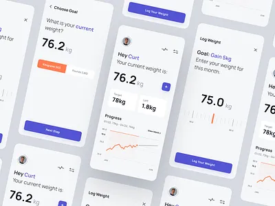 Weight Tracker | Light appdesign data fitness fitnessapp graph minimal productdesign uidesign uxdesign weight