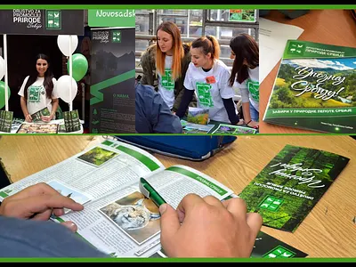 "Society for the Promotion of Nature of Serbia" brochure design magazine design poster