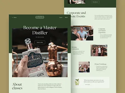 Gin School Website Design alcohol beverages branding design education graphic design hard drinks home page industry interface landing page marketing school ui ux web design web layout website website design workshop