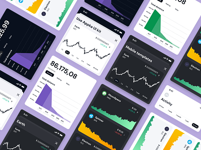📈 Charts UI design widgets for mobile & web apps android app charts dashboard design figma graphs infographics ios templates ui ui kit web