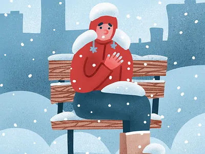 Frostbite characters child childhood cold flat flat design frostbite illustration procreate snow texture winter