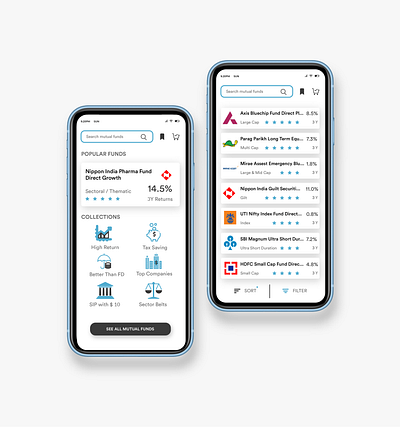 Mutual Fund App _ UI / UX Design design illustration ui ux