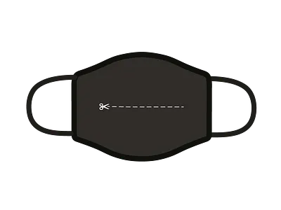 Cut here challenge clean facemask illustrator line scissors