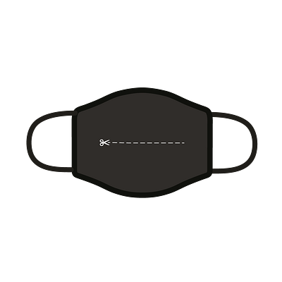 Cut here challenge clean facemask illustrator line scissors