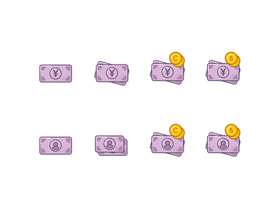 Collection of yen cash icons banknote cash coin currency design figma finance icon icons japan jpy money payment sketch ui vector yen