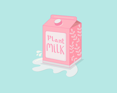 Vegan Milk art artist blue flat flat illustration food illustration illustration illustrator milk milkshake pastel pink vector vector art vector illustration vectorart vectors vegan vegan food veganism