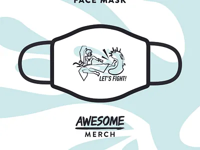LET'S FIGHT! covid design facemask fight fighter flat illustration vector