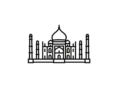 Taj Mahal, India architecture blackandwhite icon icon design icondesigner iconography logo logodesign minimalism minimalist