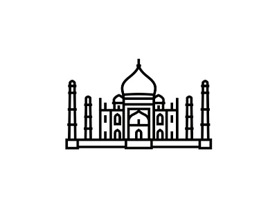 Taj Mahal, India architecture blackandwhite icon icon design icondesigner iconography logo logodesign minimalism minimalist