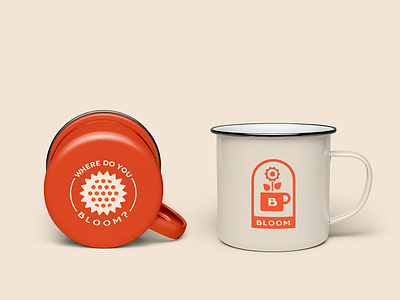 Bloom Enamel Mug bloom branding circles coffee color cup filter flower geometric logo minimal modern orange palette shapes straws vintage