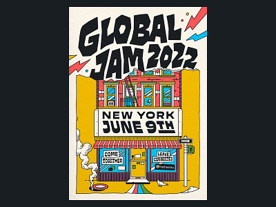 Freshworks Global Jam — Poster 3 70s fillmore handlettering illustration lettering poster poster design psychedelic