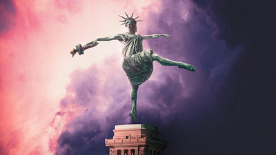 Dancing Liberty ballet dance new york photoshop pop art statue of liberty