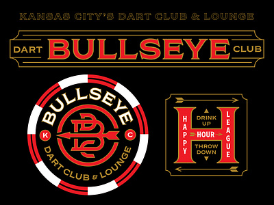 Bullseye Dart Club brand branding bullseye club dart club darts icon icons kansas city kc logo mark monogram