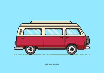 Van 80s art artwork beach car design flat flatdesign graphic graphic design icon iconic illustration illustrator van vector vektor vektorart vintage volkswagen