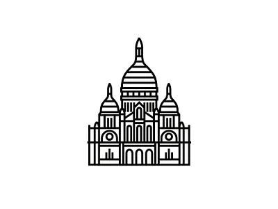 Sacré-Coeur de Montmartre, Paris architecture blackandwhite icon icon design icondesigner iconography logo logodesign logodesigner minimal illustration minimalism
