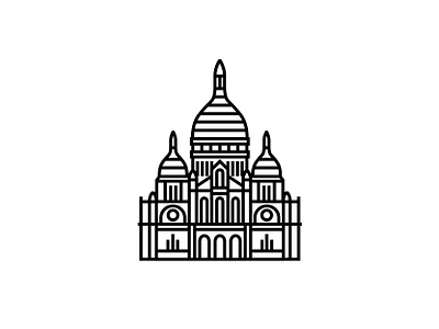 Sacré-Coeur de Montmartre, Paris architecture blackandwhite icon icon design icondesigner iconography logo logodesign logodesigner minimal illustration minimalism