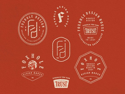Foxhole Badges badge branding design illustration illustrator lettering type typography vector