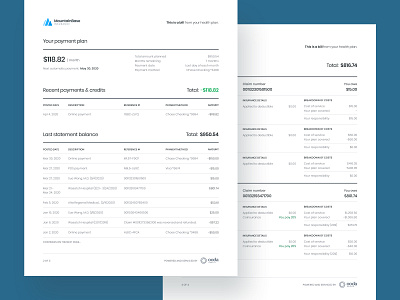 Member statement iteration bill billing claim design healthcare layout print statement typography user testing