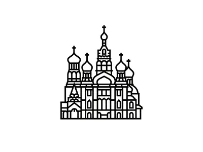 Church of the Savior on Spilled Blood, St. Petersburg architecture blackandwhite icon icon design icondesigner iconography logo logodesign minimal illustration minimalism