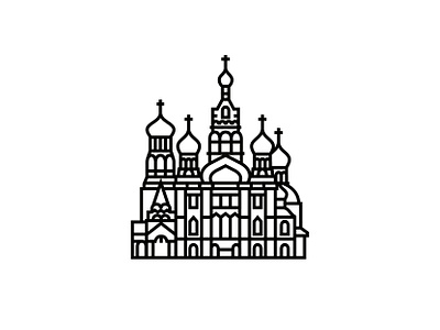 Church of the Savior on Spilled Blood, St. Petersburg architecture blackandwhite icon icon design icondesigner iconography logo logodesign minimal illustration minimalism