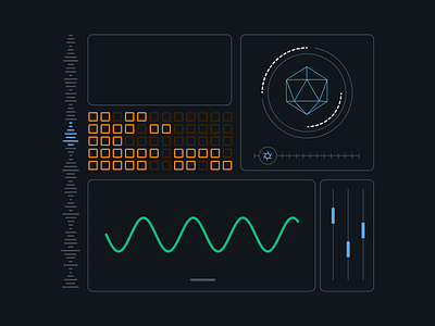 Fun animated futuristic dashboard ai animation dashboard data futuristic geometry model sci-fi sine wave sliders whitepaper