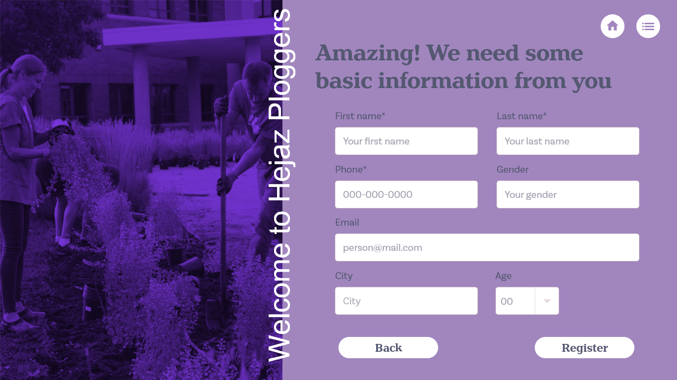 Example of Volunteer Registration Form #dailyui