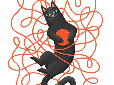 Tangle Meow animal illustration cat cat illustration cats character flat design flat illustration flat illustrations illustration illustration art illustration artist illustrator