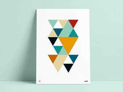 Stacked Triangular Poster abstract agrib colorful design custom poster geometric geometric art geometry minimal negative space poster poster challenge poster collection poster design poster print shapes stacked triangle triangles triangular wall art