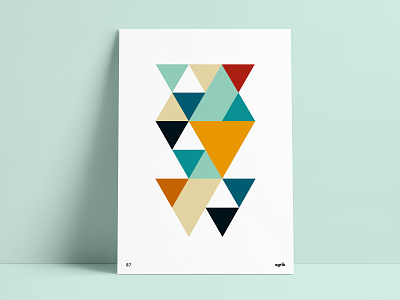 Stacked Triangular Poster abstract agrib colorful design custom poster geometric geometric art geometry minimal negative space poster poster challenge poster collection poster design poster print shapes stacked triangle triangles triangular wall art