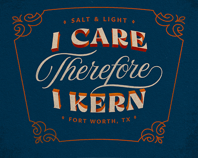 I Care Therefore I Kern design process kern lettering practice