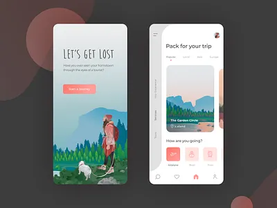 Travel App app icon illustration travel traveling ui ux vector web website