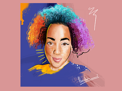 Oumiziel art colorful colorfull complementary digital illustration illustration mix popart portrait procreate textures