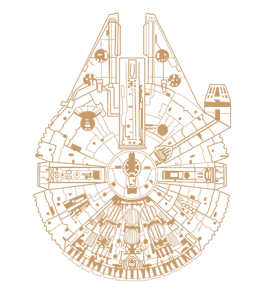 MILLENNIUM FALCON design fanart icon illustrator layout millenium falcon starwars