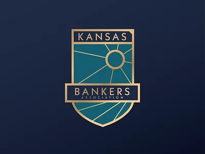 Kansas Bankers Association banking bison buffalo gold foil kansas shield