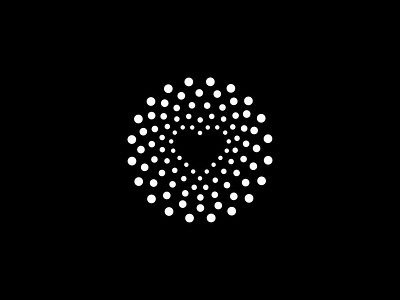 Love vortex brand identity branding circle dimension dots geometric heart logo logo design love minimal negative space perspective psychedelic tunnel vortex