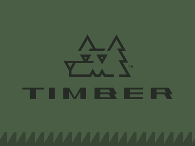 Timber Tools animal custom equipment forest green logo logotype monoline outdoor pine timber tool tree typography wolf wood