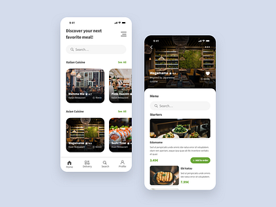 Daily UI 043 - Food/Drink Menu app app ui daily ui daily ui 043 daily ui challenge dailyui dailyuichallenge design food app design food app ui food apps ui ui ux ui design