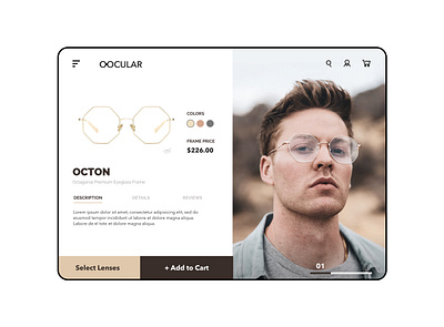 Designer Eyewear E-Commerce Desktop behance branding daily design designer dribbble eyewear glasses interfacedesign mobile design premium shades sunglasses ui uidesign userinterface webdesign website