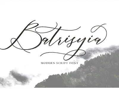 Batrisyia Script branding design illustration lettering logo logotype modern calligraphy modern calligraphy font type typography