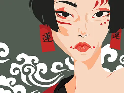 Smirk art design flat girl girl character girl illustration illustration illustrator japan japanese art minimal vector