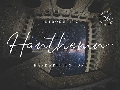Hanthemn Handwritten Font branding brush font design illustration logo logotype modern calligraphy modern calligraphy font type typography